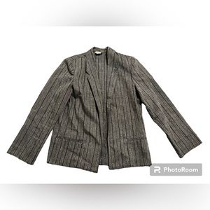 Vintage Synari Gray & Black Striped Blazer Size S